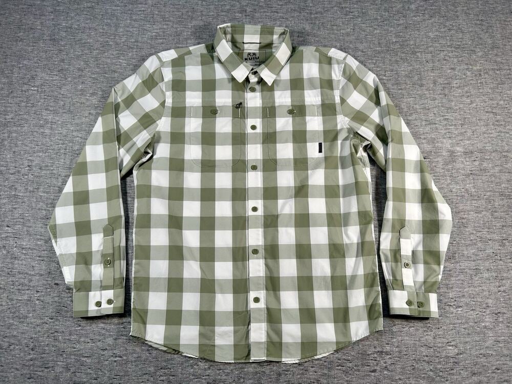 KUIU Borrego Shirt Mens Large Plaid Outdoors Technical Performance Button-Up